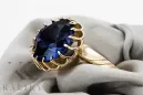 Sapphire Oro amarillo de 8 quilates Anillo Joyería vintage vrc035x-sp Art Deco Joyería rusa, estilo URSS